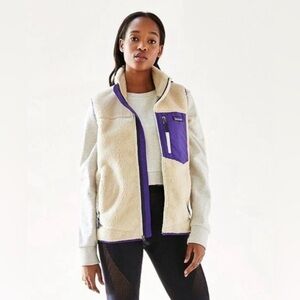 Patagonia Cream and Purple Vest
